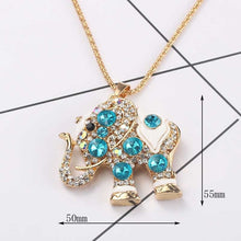 Load image into Gallery viewer, Pink Elephant Crystal Rhinestone Chain Necklace
