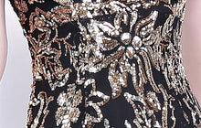 Load image into Gallery viewer, Sparkly With Gold Sequins V-Neck Dress
