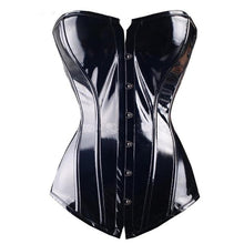 Load image into Gallery viewer, SAYFUT Black PVC Steampunk Corsets and Bustiers Sexy Lingerie Slim Waist Cincher Body Shaper Push up Overbust For Women
