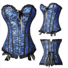 Load image into Gallery viewer, Lace Up Boned Overbust Costume Steampunk Waist Corset
