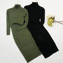 Load image into Gallery viewer, Turtleneck Knitted Slim Bodycon Dress
