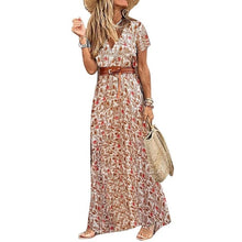 Load image into Gallery viewer, Paisley Print Short Sleeve Robe Dress
