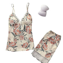 Load image into Gallery viewer, Separate 2pcs Lace Sleepwear Women Beach Dress Lingerie Night Short Sleeveless Ladies

