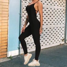 Load image into Gallery viewer, Women’s Halter Long Jumpsuits Skinny Backless Sleeveless Workout Overalls Tracksuit Sportswear
