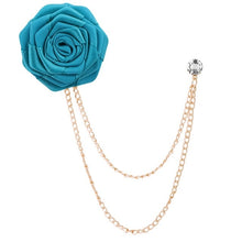 Load image into Gallery viewer, Men Wedding Brooches Rose Flower Brooch Tassel Chain Accessories
