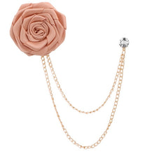 Load image into Gallery viewer, Men Wedding Brooches Rose Flower Brooch Tassel Chain Accessories
