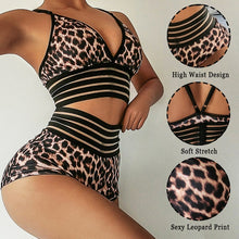 Load image into Gallery viewer, Sexy Women&#39;s Leopard Print Yoga Set Fitness Sport Suit Gym Shockproof Sports Bras
