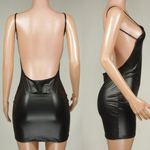Load image into Gallery viewer, V Neck Backless Push Up Bra Leather Dress
