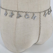 Load image into Gallery viewer, Zodiac Crystal Letter Thong Body Chain
