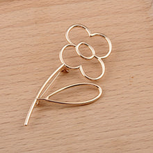Load image into Gallery viewer, Hollow Flower Gold Alloy Brooch Pin
