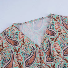 Load image into Gallery viewer, Floral Print Boho Long V-Neck Robe Dress
