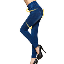 Load image into Gallery viewer, Seamless Leggings Faux Denim Jeans
