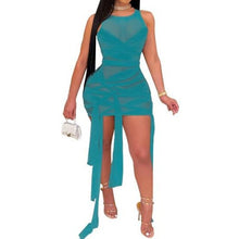 Load image into Gallery viewer, O Neck Sleeveless Sheer Mesh Bandage Dress
