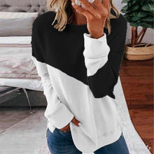 Load image into Gallery viewer, Patchwork O-neck Long Sleeve Tops Tee
