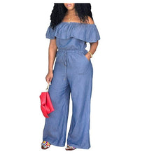 Load image into Gallery viewer, Baggy Denim Loose Leotard Romper
