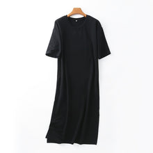 Load image into Gallery viewer, Cotton Short Sleeve Side Open Midi Dress

