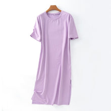 Load image into Gallery viewer, Cotton Short Sleeve Side Open Midi Dress
