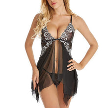 Load image into Gallery viewer, Front Closure Lace V Neck Mesh Babydoll
