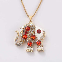 Load image into Gallery viewer, Pink Elephant Crystal Rhinestone Chain Necklace
